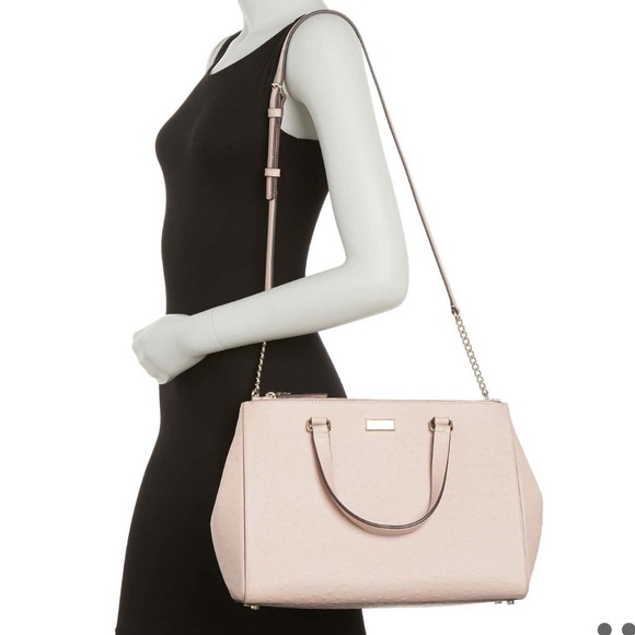 Kaye spade loden bristol drive ostrich emb leather